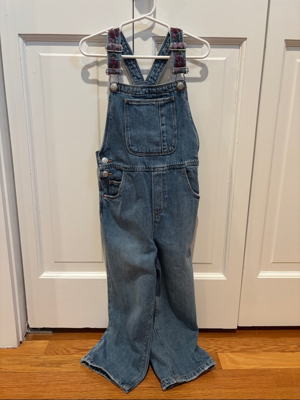 Zara Kids Floral Embroidered Overalls - Size 5 NWT